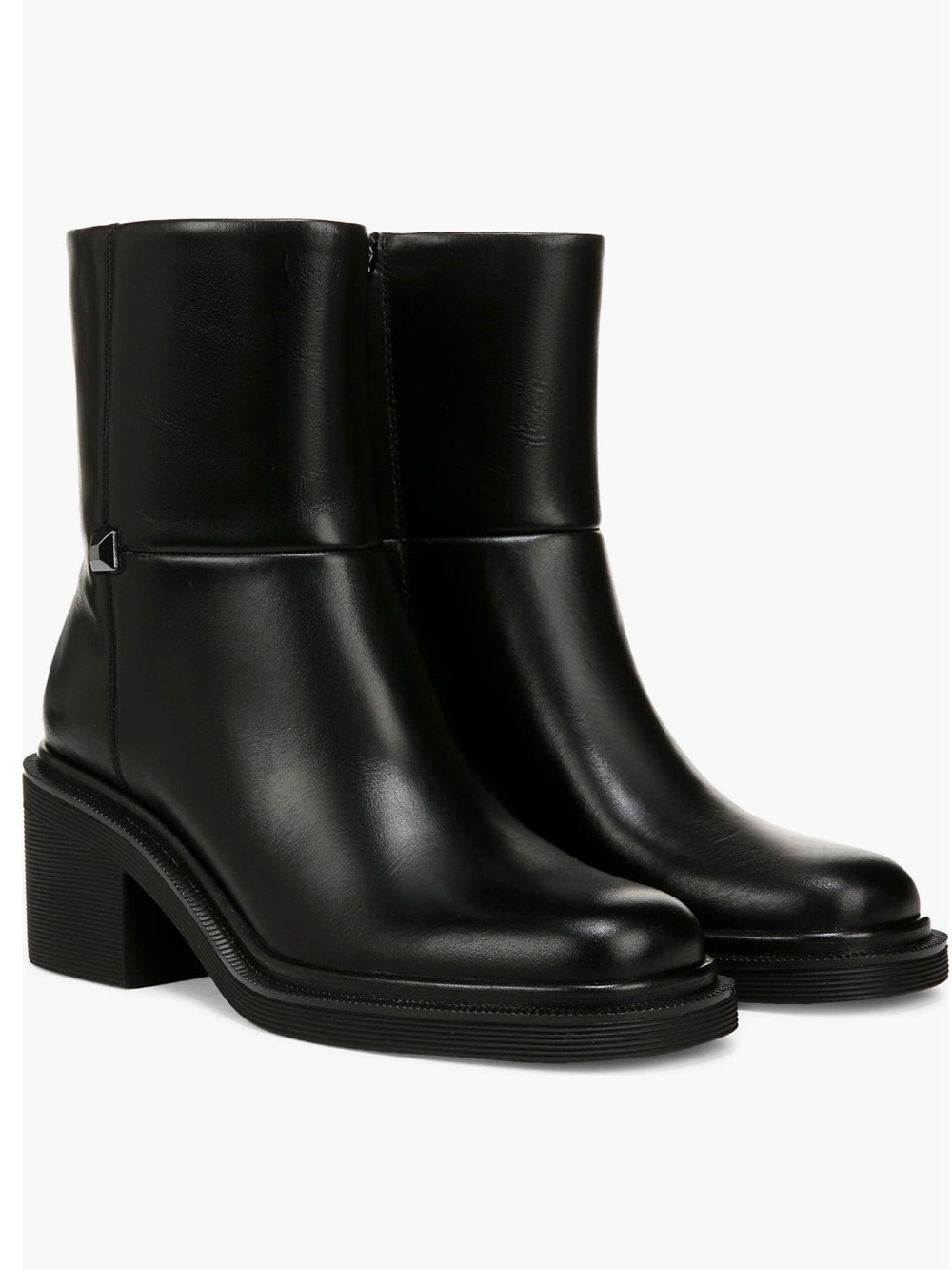 Franco Sarto Black Mid-Calf Block Heel Boots